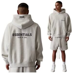 Fear of God Essentials Hoodie Light Oatmeal Mens Large NWT